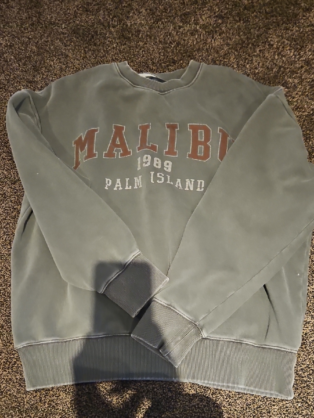 OAK + FORT Malibu Palm Island Crewneck Sweatshirt - Sage Green